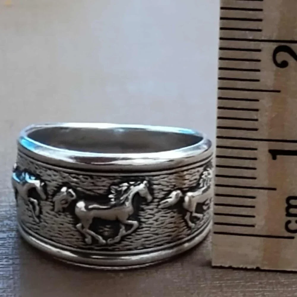 Kabana .925 Sterling Silver Running Horses, Women's ring, size 7